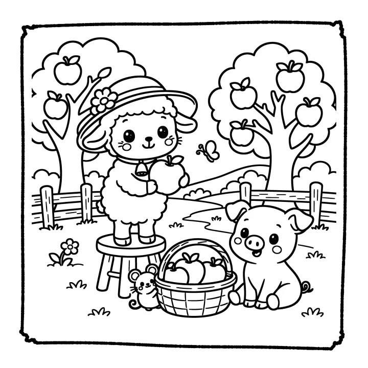 A page from Cute Animals on the Farm