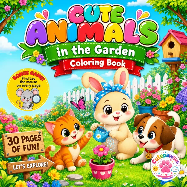 Cover of Cute Animals in the Garden