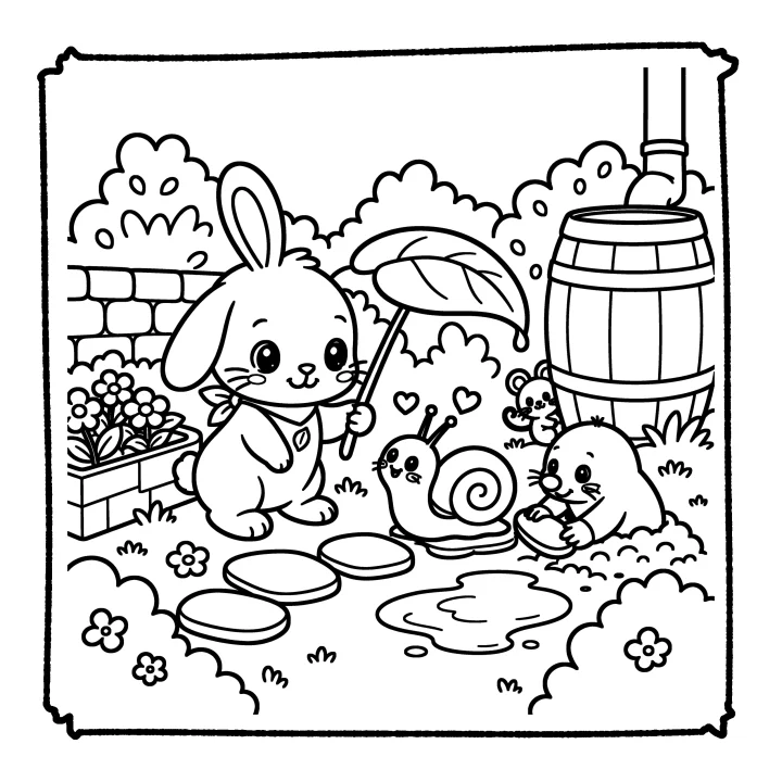A page from Cute Animals in the Garden