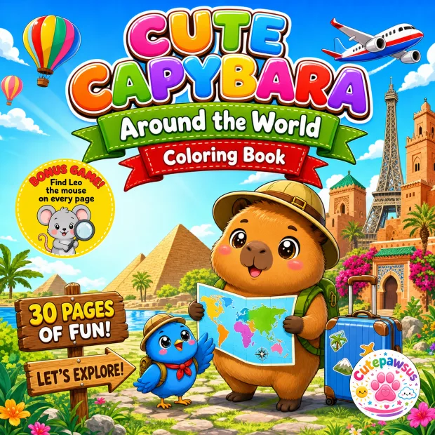 Cover of Cute Capybara Around the World