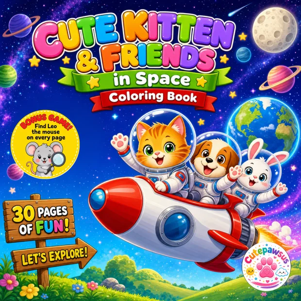 Cover of Cute Kitten & Friends in Space
