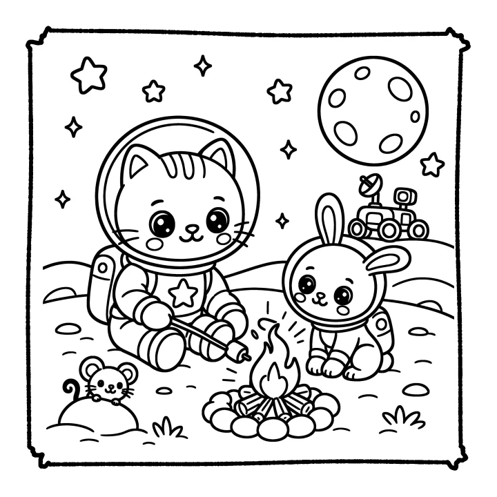 A page from Cute Kitten & Friends in Space