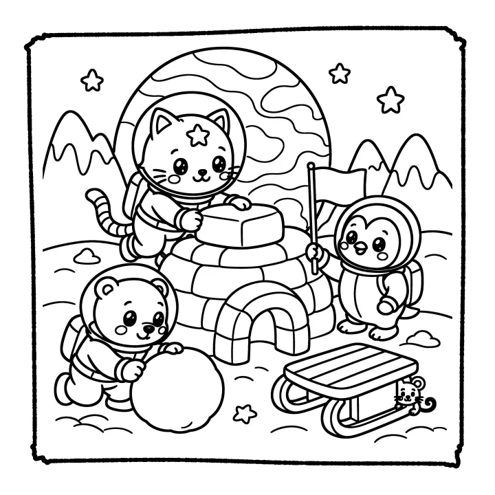 A page from Cute Kitten & Friends in Space
