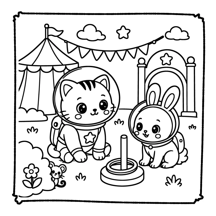 A page from Cute Kitten & Friends in Space