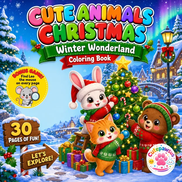 Cover of Cute Animals Christmas — Winter Wonderland
