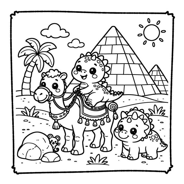 A page from Cute Dinosaurs & Friends Around the World