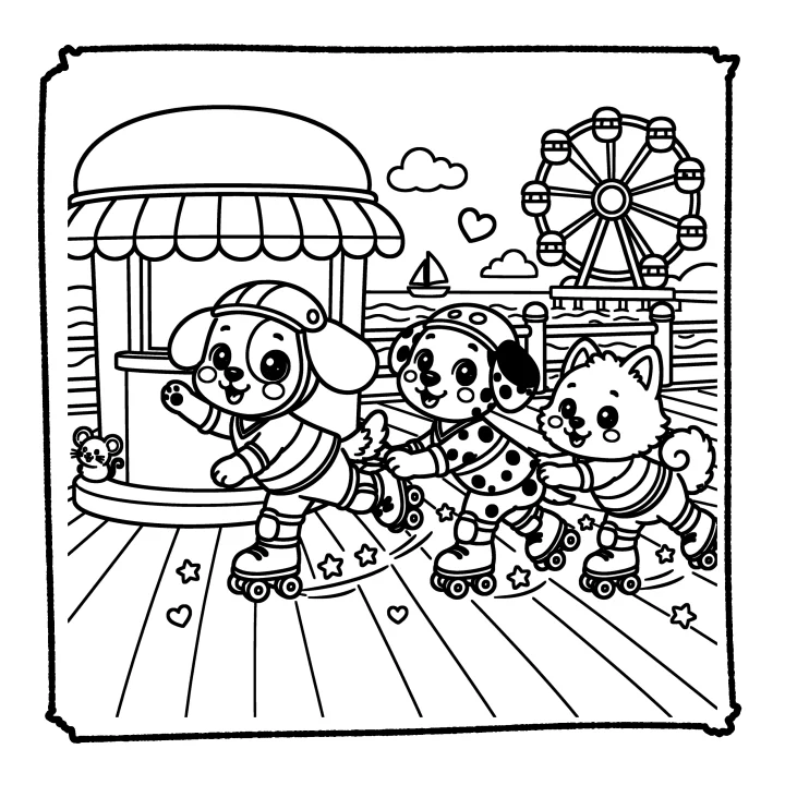 A page from Cute Puppy & Friends Playing Sports