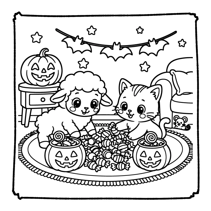 A page from Cute Animals Halloween Party